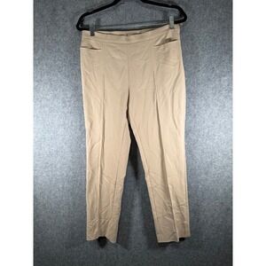 AKRIS Punto Women Beige Flat Front Pleated Pants Size US 8 Minimalist Office